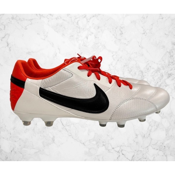 Nike Premier III FG Soccer Cleats Mens 6.5 White Orange Excellent Leather HM main image 5